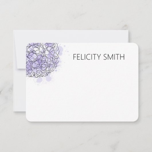 アジサイエレガントシパーソナライズされたョナリーブルー ノートカード (正面)