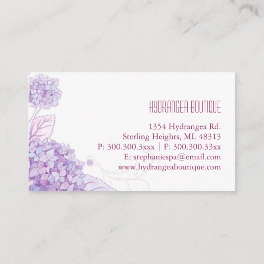 アジサイエレガントズモノグラム 名刺 (裏面)