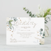 アジサイエレガントホワイト水平ブライダルシャワー 招待状 (スタンド正面)