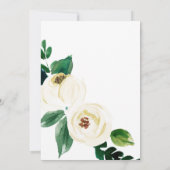 アジサイエレガントホワイト金ゴールドバラ結婚フローラI 招待状 (裏面)