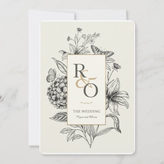 アジサイカスタマイズバンエレガントテージ結婚式 招待状 (裏面)