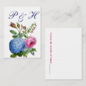 アジサイバラ結婚フローラ座席表 プレイスカード (正面/裏面)