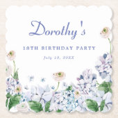 アジサイバラ18誕生日パーソナライズされたカスタム ペーパーコースター (正面)
