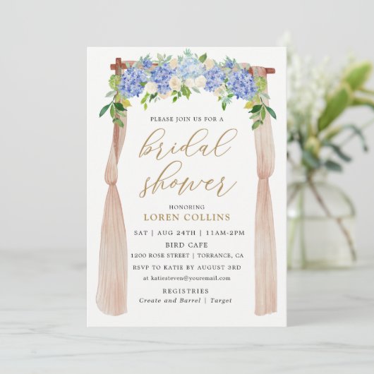 アジサイフローラアー素朴ブライダルシャワー 招待状 (スタンド正面)