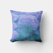 アジサイフローラシックパープルティール(緑がかった色)ヴィンテージ クッション (正面)