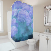 アジサイフローラシックパープルティール(緑がかった色)ヴィンテージ シャワーカーテン (インサイチュ)