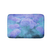 アジサイフローラシックパープルティール（緑がかった色）ヴィンテージ バスマット (正面)