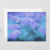 アジサイフローラシックパープルティール（緑がかった色）ヴィンテージ ポストカード (正面/裏面)