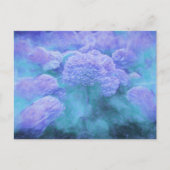 アジサイフローラシックパープルティール(緑がかった色)ヴィンテージ ポストカード (正面)