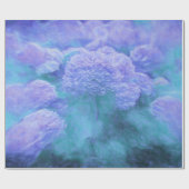 アジサイフローラシックパープルティール（緑がかった色）ヴィンテージ ラッピングペーパー (フラット)