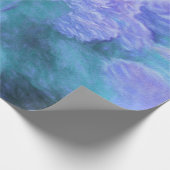 アジサイフローラシックパープルティール（緑がかった色）ヴィンテージ ラッピングペーパー (角)