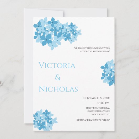 アジサイフローラテンプレート結婚式招待状 招待状 (正面)