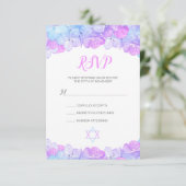 アジサイフローラピンクウォーターカラーバルミツワー 出欠カード (スタンド正面)