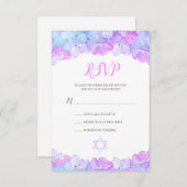 アジサイフローラピンクウォーターカラーバルミツワー 出欠カード (正面/裏面)