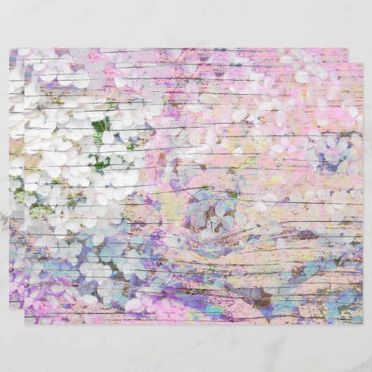 アジサイフローラピンクカントリーヴィンテージウッド (正面/裏面)