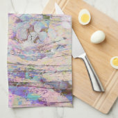 アジサイフローラピンクカントリーヴィンテージウッド キッチンタオル (四つ折り)