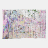 アジサイフローラピンクカントリーヴィンテージウッド キッチンタオル (横)