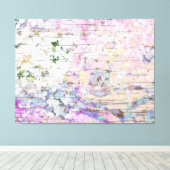 アジサイフローラピンクカントリーヴィンテージウッド キャンバスプリント (インサイチュ (ウッドフロア))