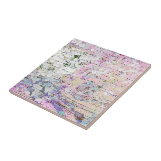 アジサイフローラピンクシックカントリーヴィンテージ タイル (側面)