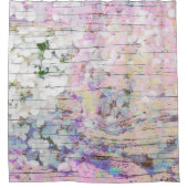 アジサイフローラピンクヴィンテージカントリーウッド シャワーカーテン (正面)