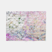 アジサイフローラピンクヴィンテージカントリーウッド フリースブランケット (正面(横))