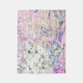 アジサイフローラピンクヴィンテージカントリーウッド フリースブランケット (正面)