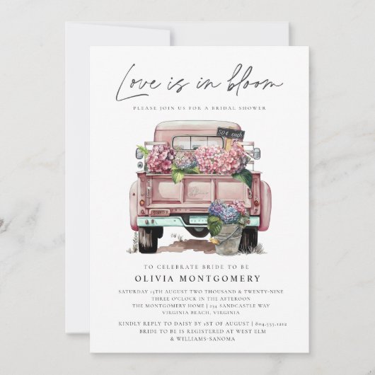 アジサイフローラブライダルシャワー 招待状 (正面)
