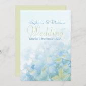 アジサイフローラブルーグリーン結婚式招待状 招待状 (正面/裏面)
