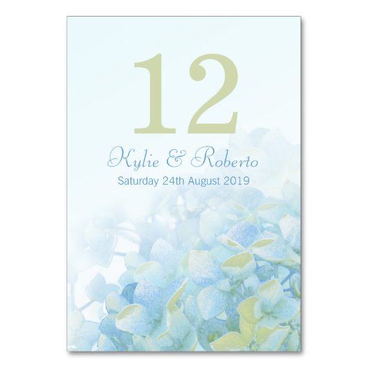 アジサイフローラブルー結婚グリーンのテーブル番号 テーブルナンバー (裏面)