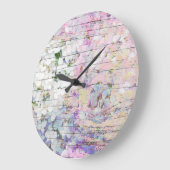 アジサイフローラヴィンテージシックピンクカントリー ラージ壁時計 (傾斜)