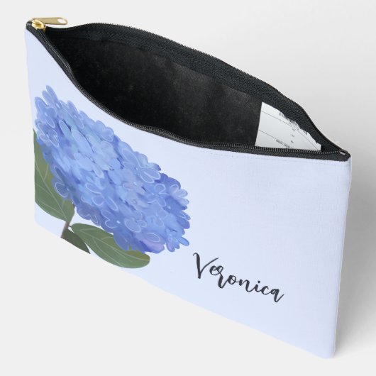 アジサイフローラ開花名前をカスタムする アクセサリーポーチ (見開き)