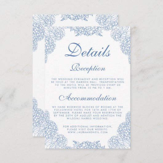 アジサイモダンダスティブルーフローラ詳細 エンクロージャーカード (正面/裏面)