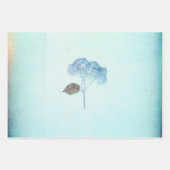 アジサイヴィンテージブルーフローラ素朴アンティーク ラッピングペーパーシート (正面3)