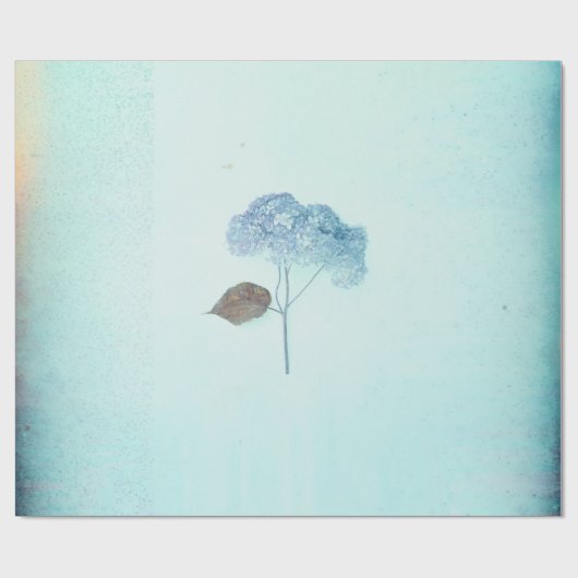 アジサイヴィンテージブルーフローラ素朴アンティーク ラッピングペーパー (フラット)