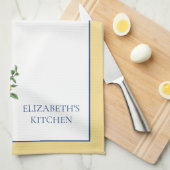 アジサイ付きの青と白のチャイノワリーの花瓶 キッチンタオル (四つ折り)