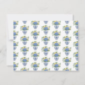 アジサイ付きの青と白のチャイノワリーの花瓶 ノートカード (裏面)