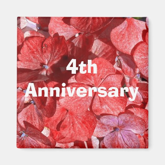 アジサイ付四周年磁石 マグネット (正面)