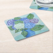 アジサイ入り花瓶パーティーコースター スクエアペーパーコースター (アングル)
