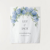 アジサイ写真セルフィー結婚ホワイトの背景 タペストリー (正面)