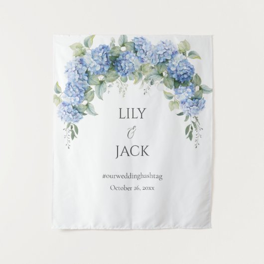 アジサイ写真セルフィー結婚ホワイトの背景 タペストリー (正面)