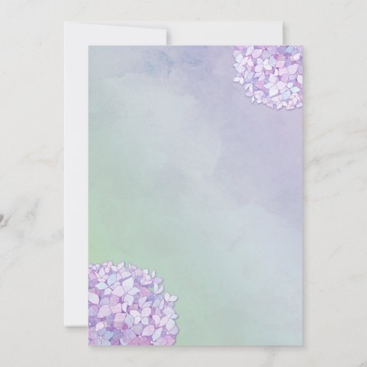 アジサイ庭園の結婚式リハーサルディナー 招待状 (裏面)