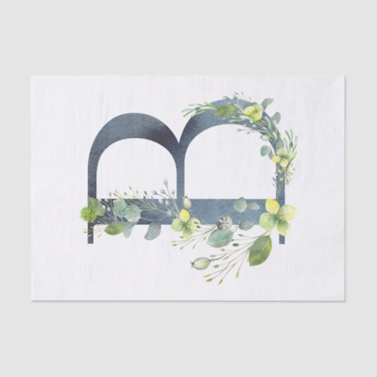 アジサイ月フローラ水彩アルファベットB 薄葉紙 (正面)