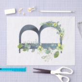 アジサイ月フローラ水彩アルファベットB 薄葉紙 (クラフト)