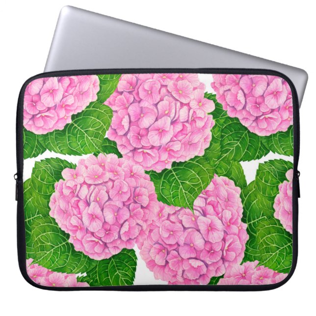 アジサイ柄 ラップトップスリーブ (正面)