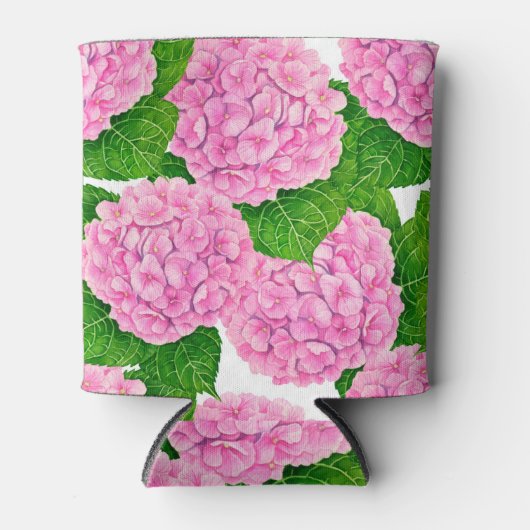 アジサイ柄 缶クーラー (正面)