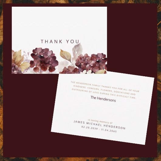 アジサイ植物葬儀シンプルありがとう サンキューカード