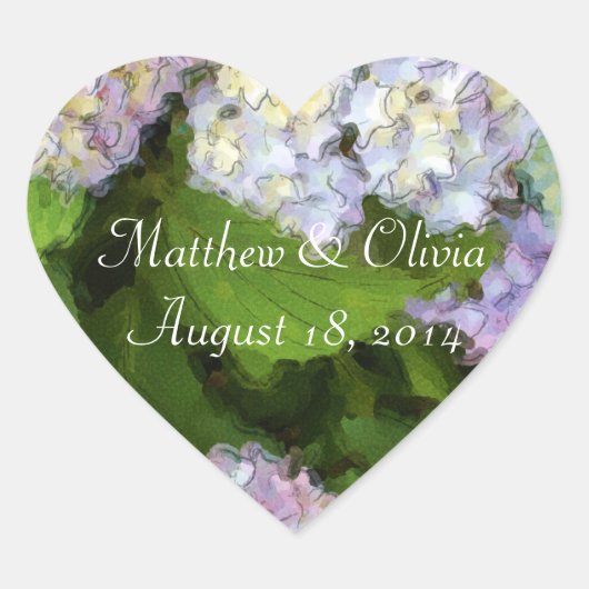 アジサイ水彩ハートシール ハートシール (正面)