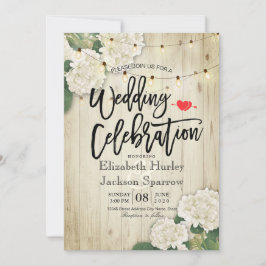 アジサイ素朴ズフローラウッドストリングライト結婚ズ 招待状