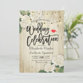 アジサイ素朴ズフローラウッドストリングライト結婚ズ 招待状 (スタンド正面)