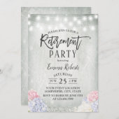 アジサイ素朴ズフローラストリングライト退職 招待状 (正面/裏面)